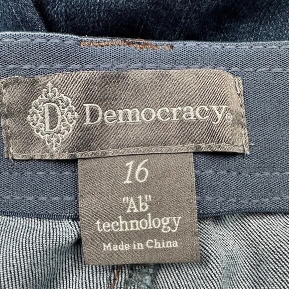 Democracy Ab-Technology Jeans Womens 16 Blue Straight Stretch Pockets Cropped - Picture 6 of 13